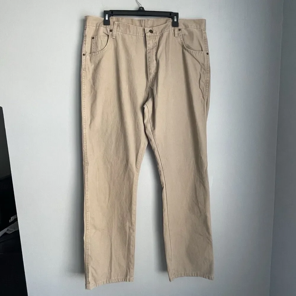 Wrangler Rugged Wear Jeans Men's 40x34 Khaki Cotton Twill Denim 5 Pocket 31000GK